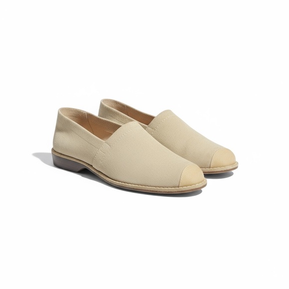 Donald J Pliner ⌘ Leather Cap Toe Espadrille Flats Shoes ⌘ Sand Suede ⌘ 6M - Picture 1 of 16
